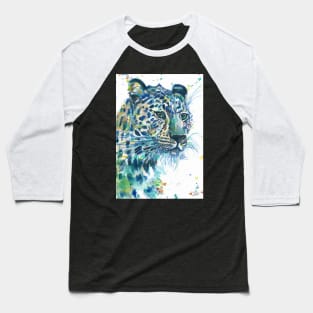 LEOPARD watercolor portrait Baseball T-Shirt